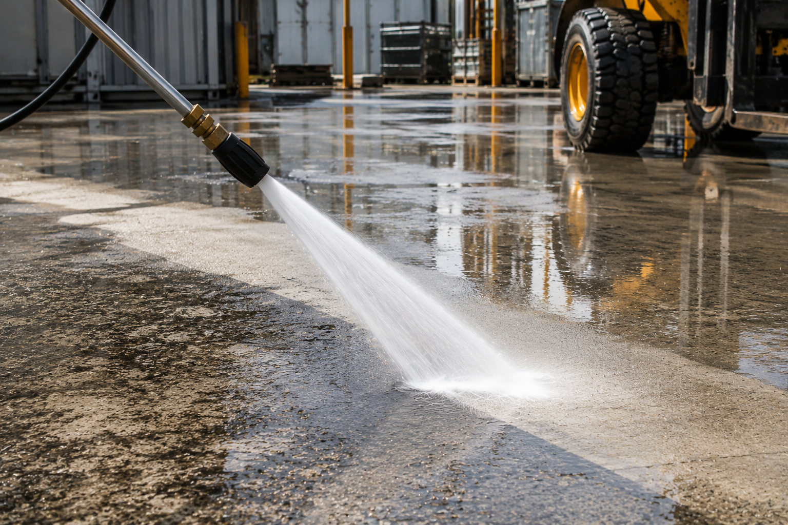 Professional pressure washing service cleaning a residential driveway in Western Sydney